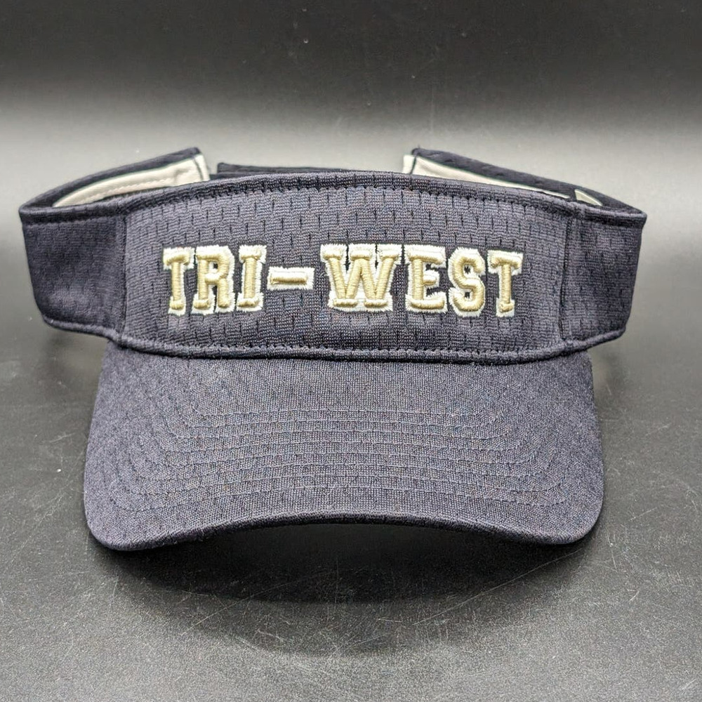 Tri-West Navy Blue Visor Richardson Model 740 Cap Hat Adjustable Medium Large
